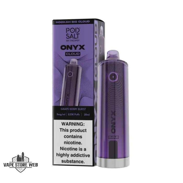 POD SALT Onyx Cloud 25000 Puffs 5mg Disposable Vape Price in Dubai Grape Berry Burst