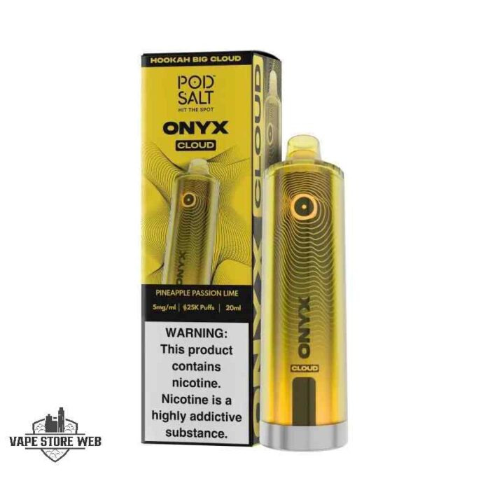POD SALT Onyx Cloud 25000 Puffs 5mg Disposable Vape Price in Dubai Pineapple Passion Lime