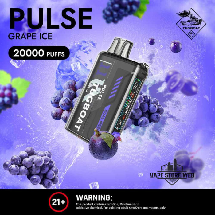 TUGBOAT Pulse 20000 Puffs 50MG Disposable Vape Price in Dubai Grape Ice
