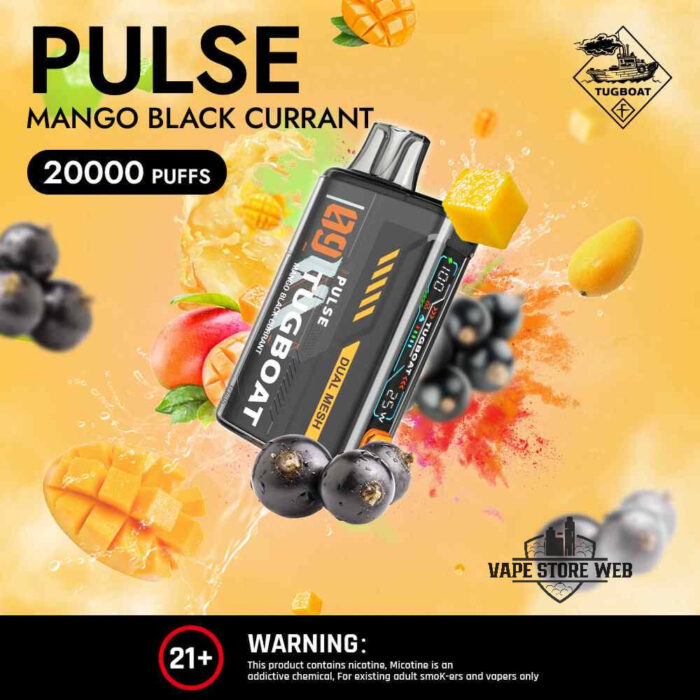 TUGBOAT Pulse 20000 Puffs 50MG Disposable Vape Price in Dubai Mango Blackcurrant