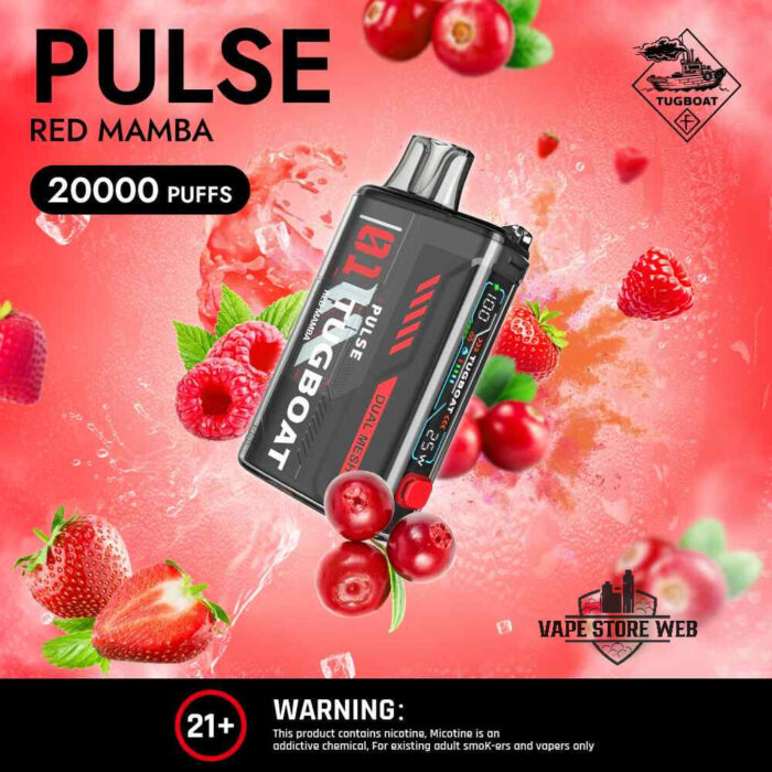 TUGBOAT Pulse 20000 Puffs 50MG Disposable Vape Price in Dubai Red Mamba