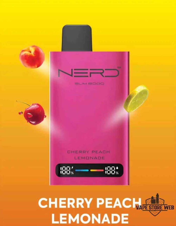 NERD Slim 80000 Puffs Disposable Vape Price in Dubai Cherry Peach Lemonade