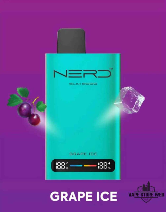 NERD Slim 80000 Puffs Disposable Vape Price in Dubai Grape Ice