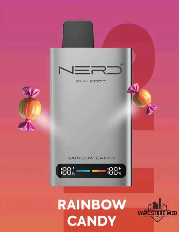 NERD Slim 80000 Puffs Disposable Vape Price in Dubai Rainbow Candy