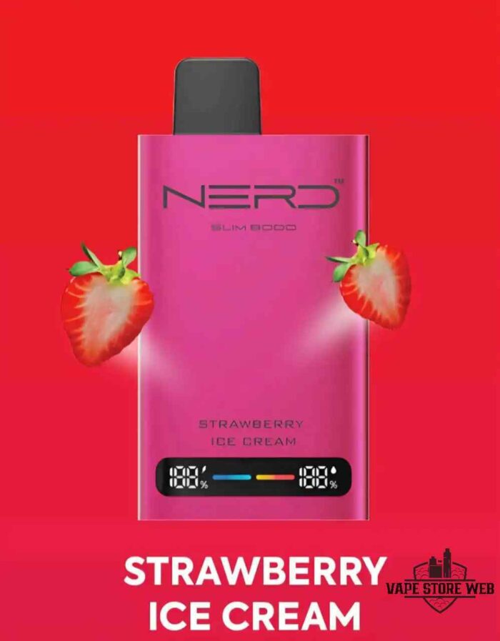 NERD Slim 80000 Puffs Disposable Vape Price in Dubai Strawberry Ice Cream
