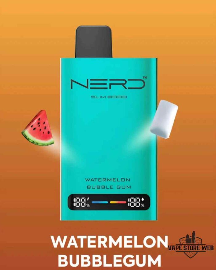NERD Slim 80000 Puffs Disposable Vape Price in Dubai Watermelon Bubblegum