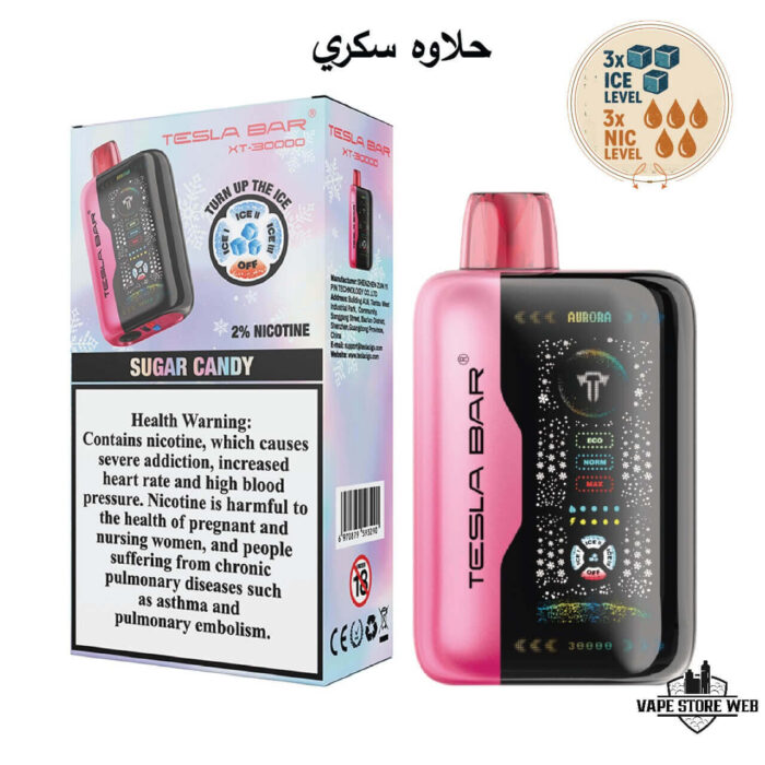 TESLA Bar XT 30000 Puffs 20MG Disposable Vape Price in Dubai Sugar Candy