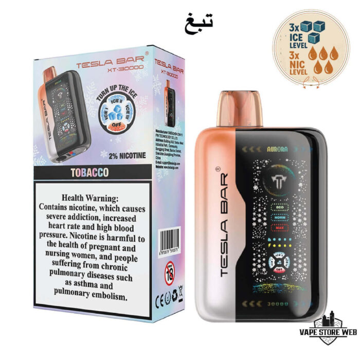 TESLA Bar XT 30000 Puffs 20MG Disposable Vape Price in Dubai Tobacco