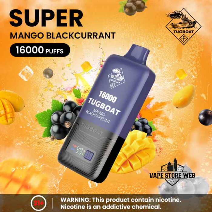 TUGBOAT Super 16000 Puffs 50MG Disposable Vape Price in Dubai Mango Blackcurrant