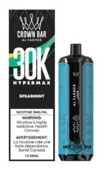 AL FAKHER Crown Bar HYPER MAX 30k Puffs 5MG Disposable Vape Price in Dubai Spearmint