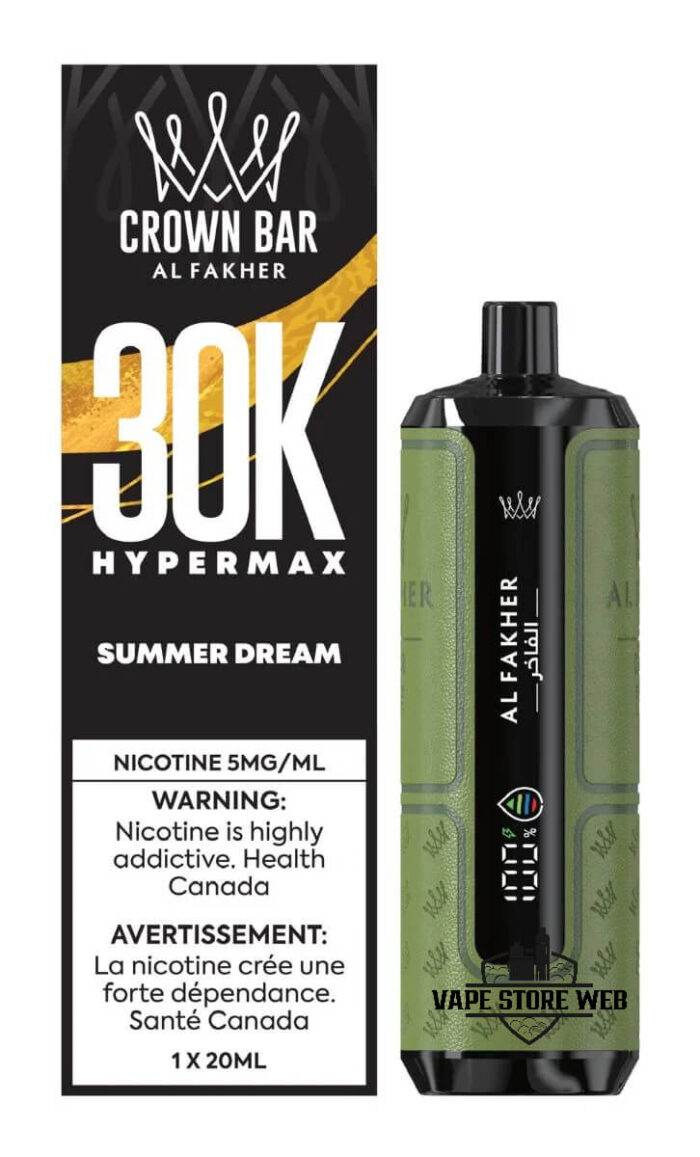 AL FAKHER Crown Bar HYPER MAX 30k Puffs 5MG Disposable Vape Price in Dubai Summer Dream