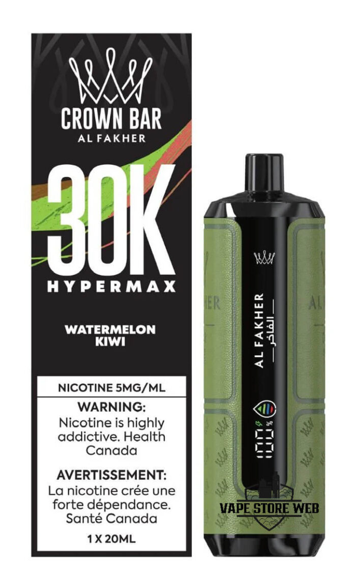AL FAKHER Crown Bar HYPER MAX 30k Puffs 5MG Disposable Vape Price in Dubai Watermelon Kiwi