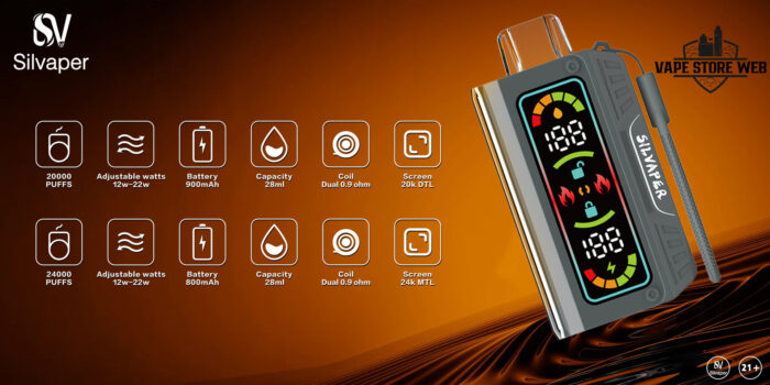 SILVAPER 20000 Puffs 20MG Disposable Vape in Dubai