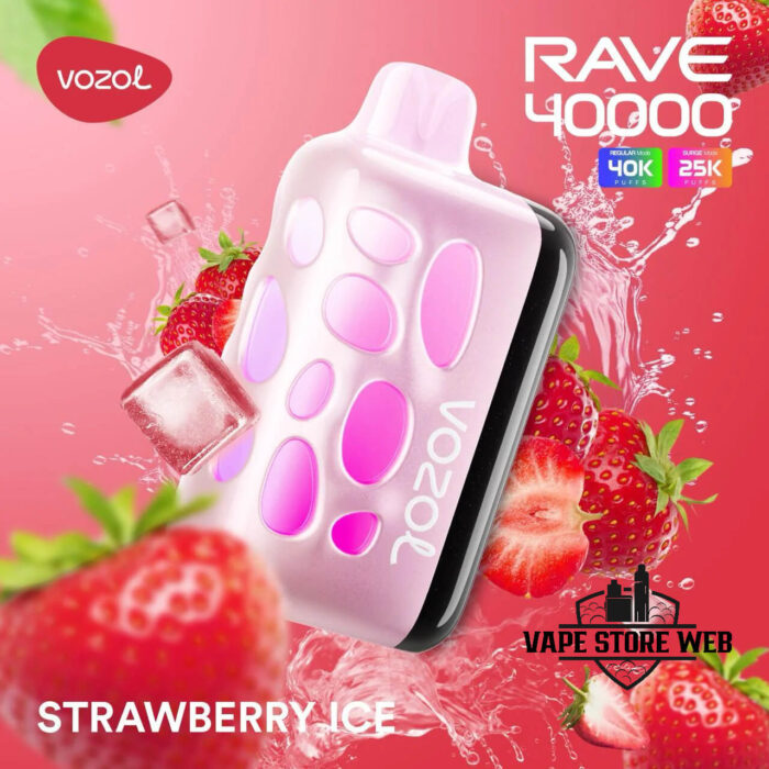 VOZOL Rave 40000 Puffs 50MG Disposable Vape Price in Dubai Strawberry Ice