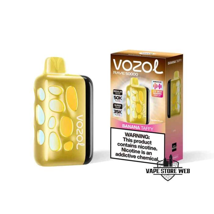 VOZOL Rave 50000 Puffs 50MG Disposable Vape Price in Dubai Banana Taffy
