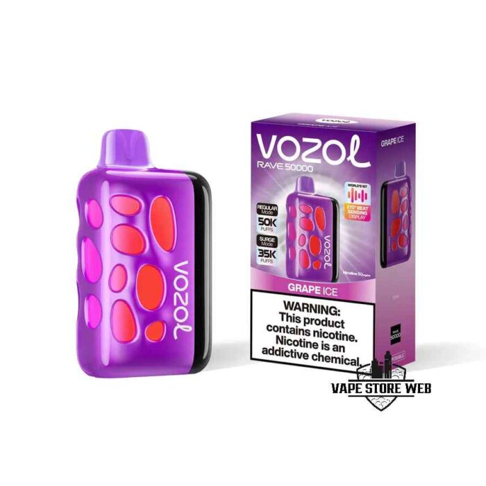 VOZOL Rave 50000 Puffs 50MG Disposable Vape Price in Dubai Grape Ice