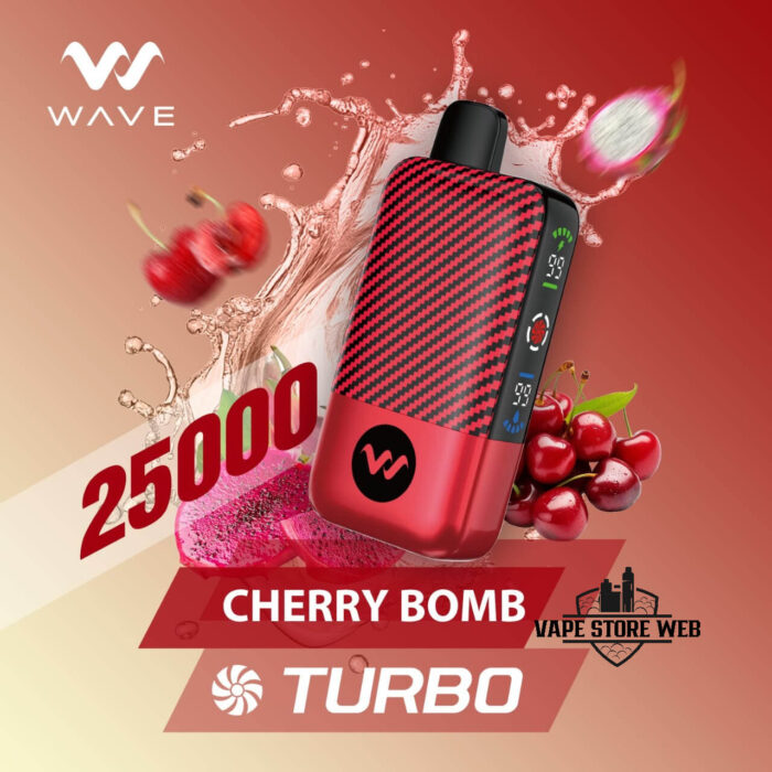 WAVE Turbo 25000 Puffs 50MG Disposable Vape Price in Dubai CHERRY BOMB