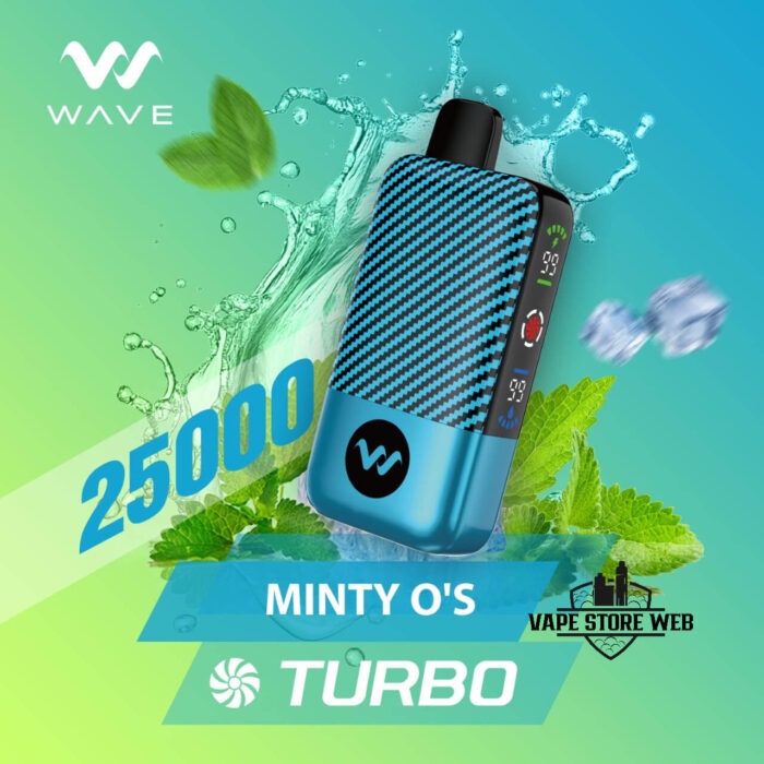 WAVE Turbo 25000 Puffs 50MG Disposable Vape Price in Dubai Minty O'S