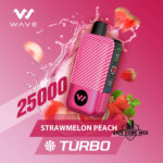 WAVE Turbo 25000 Puffs 50MG Disposable Vape Price in Dubai Strawmelon Peach