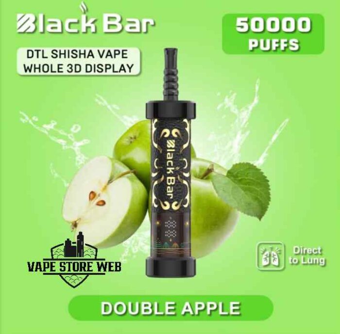 Buy BLACK BAR 50000 Puffs DTL Disposable Vape Price in Dubai Double Apple