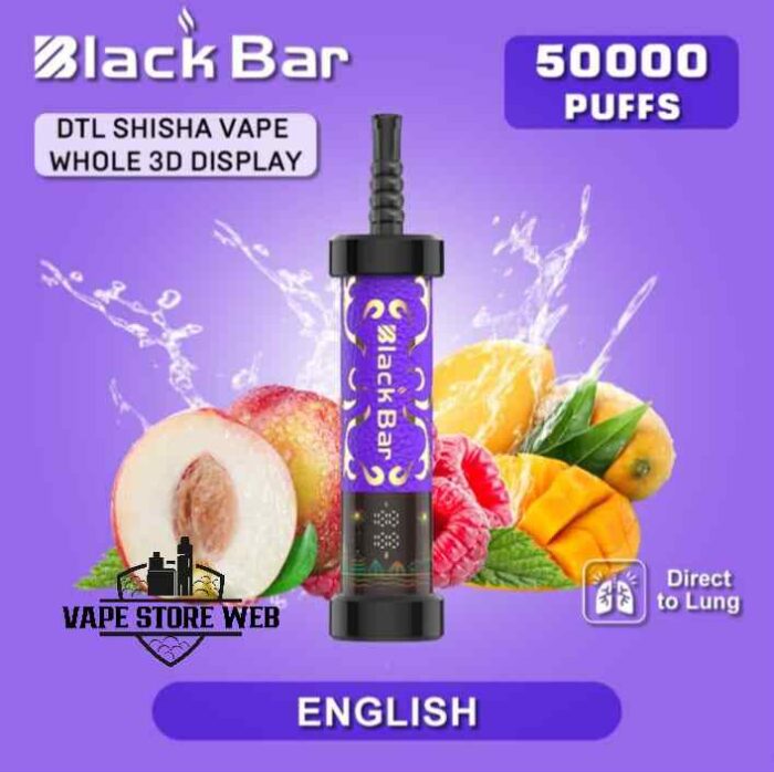 Buy BLACK BAR 50000 Puffs DTL Disposable Vape Price in Dubai English