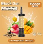 Buy BLACK BAR 50000 Puffs DTL Disposable Vape Price in Dubai Strawberry Mango