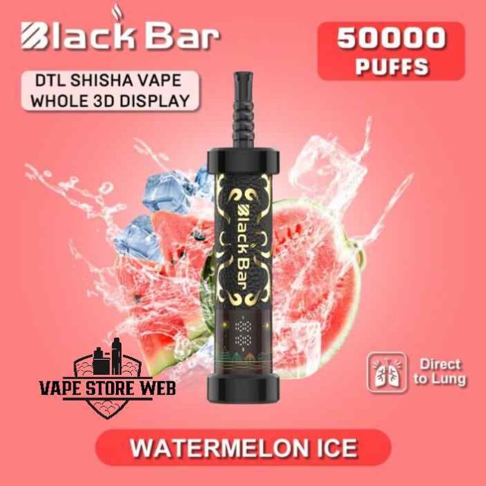 Buy BLACK BAR 50000 Puffs DTL Disposable Vape Price in Dubai Watermelon Ice