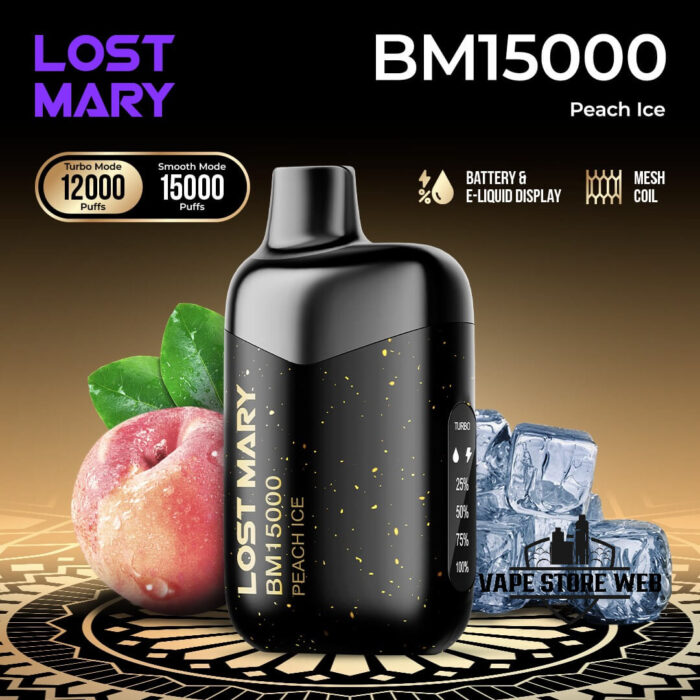 Buy LOST MARY BM15000 Puffs Disposable Vape Price in Dubai Peach Ice