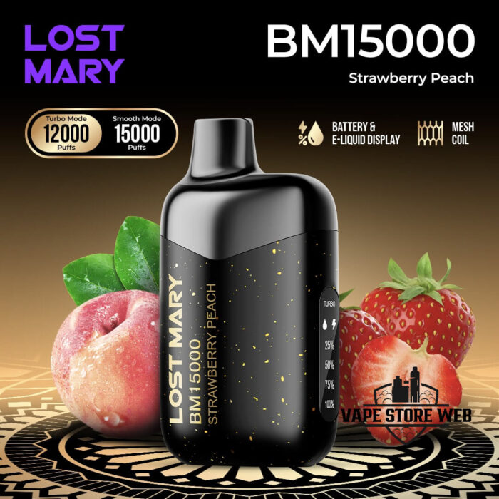 Buy LOST MARY BM15000 Puffs Disposable Vape Price in Dubai Strawberry Peach