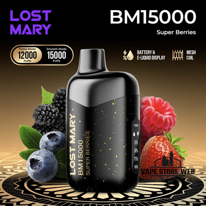 Buy LOST MARY BM15000 Puffs Disposable Vape Price in Dubai Super Berries