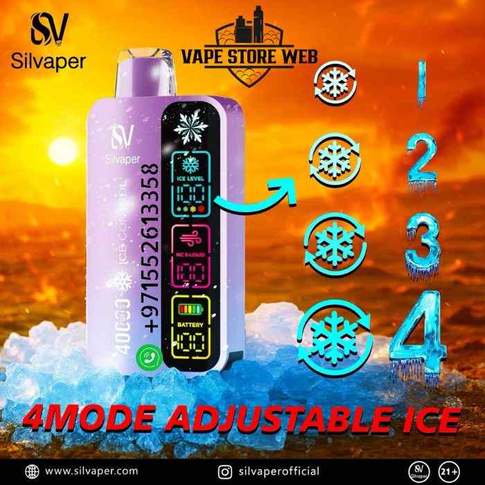 Is SILVAPER 4 Mode Adjustable Ice 40000 Puffs Disposable Vape the Best Vape for Smooth Flavor? 2 Buy SILVAPER 4 Mode Adjustable Ice 40000 Puffs Disposable Vape in UAE
