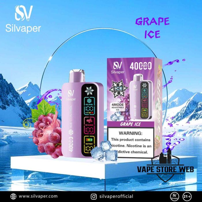 SILVAPER Ice 40000 Puffs Disposable Vape Price in Dubai Grape Ice