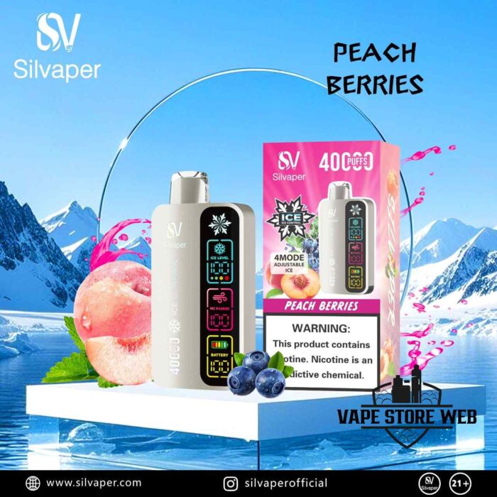 SILVAPER Ice 40000 Puffs Disposable Vape Price in Dubai Peach Berries