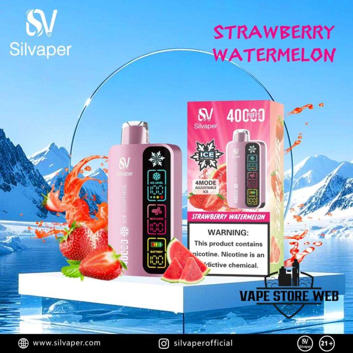SILVAPER Ice 40000 Puffs Disposable Vape Price in Dubai Strawberry Watermelon