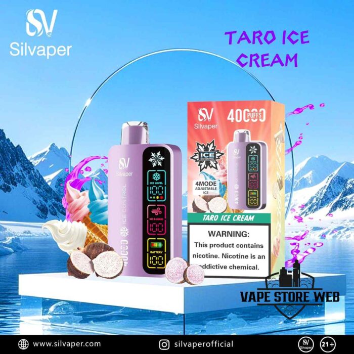 SILVAPER Ice 40000 Puffs Disposable Vape Price in Dubai Taro Ice Cream