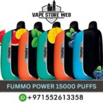 Buy FUMMO Power 15000 Puffs 20MG Non-Rechargeable Disposable Vape in Dubai