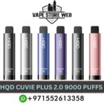 hqd cuvie plus 2.0 9000 puffs disposable vape in dubai
