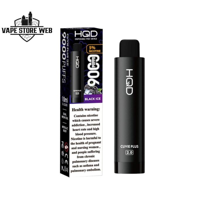 hqd cuvie plus 2.0 9000 puffs disposable vape in dubai black ice