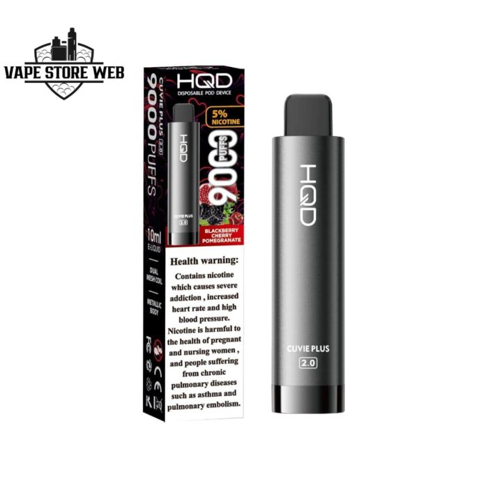 hqd cuvie plus 2.0 9000 puffs disposable vape in dubai blackberry cherry pomegranate