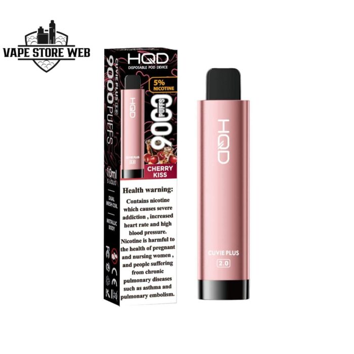 hqd cuvie plus 2.0 9000 puffs disposable vape in dubai cherry kiss