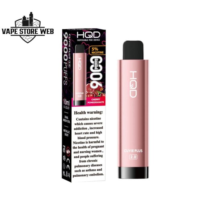 hqd cuvie plus 2.0 9000 puffs disposable vape in dubai cherry pomegranate