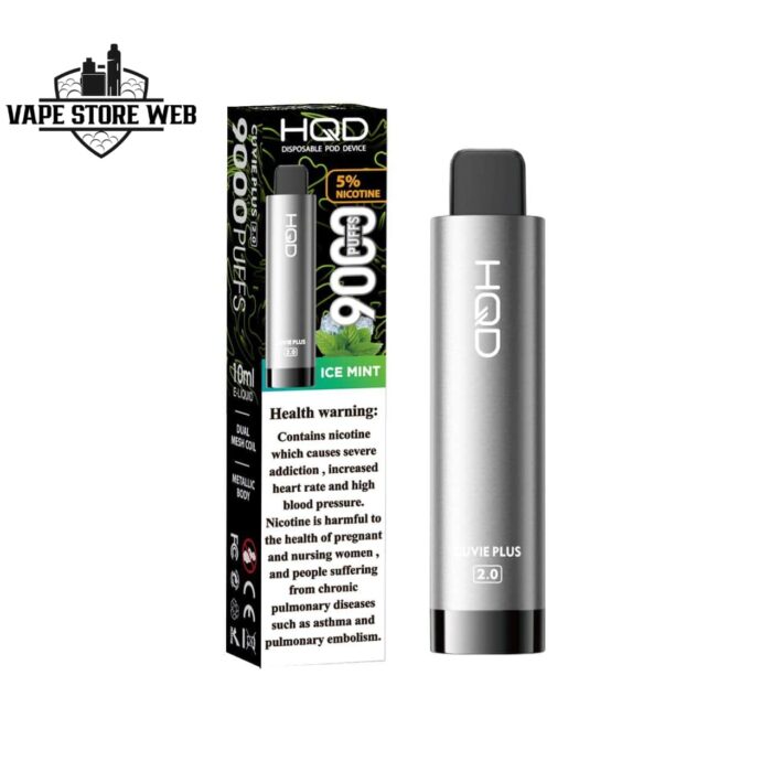 hqd cuvie plus 2.0 9000 puffs disposable vape in dubai ice mint