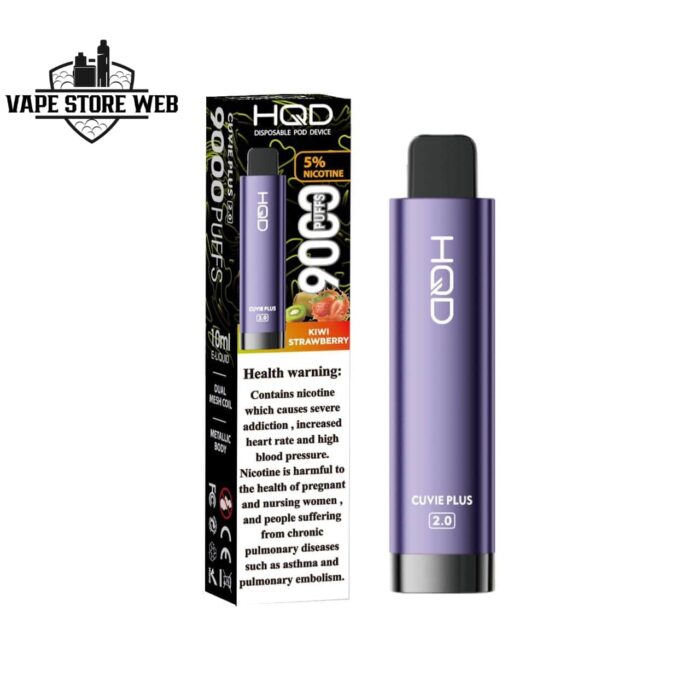 hqd cuvie plus 2.0 9000 puffs disposable vape in dubai kiwi strawberry