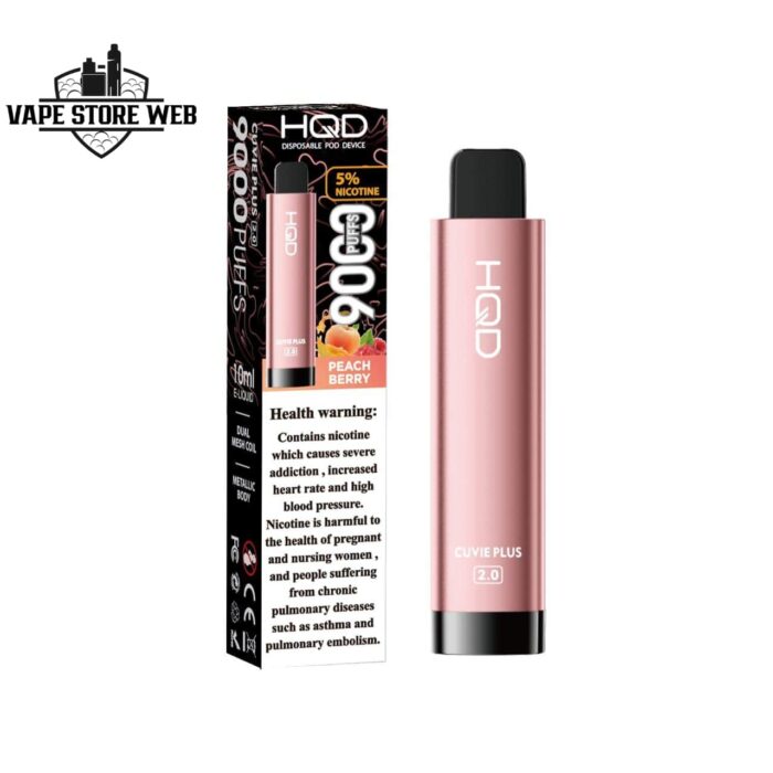 hqd cuvie plus 2.0 9000 puffs disposable vape in dubai peach berry