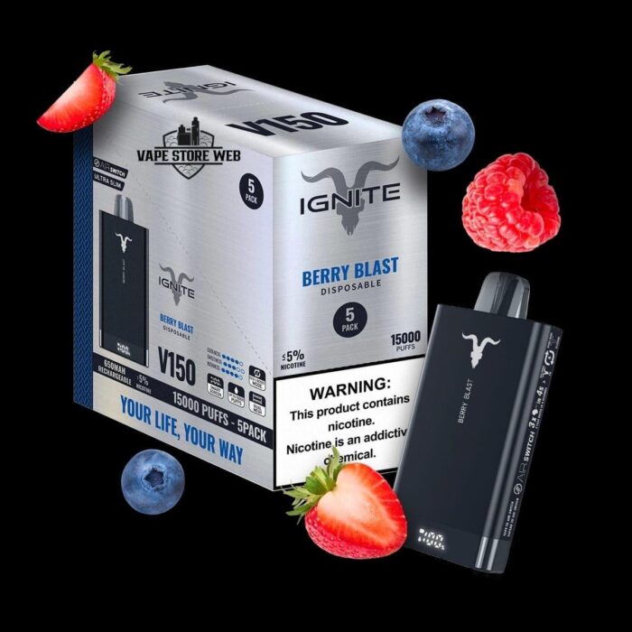 ignite v150 15000 puffs disposable vape in dubai berry blast