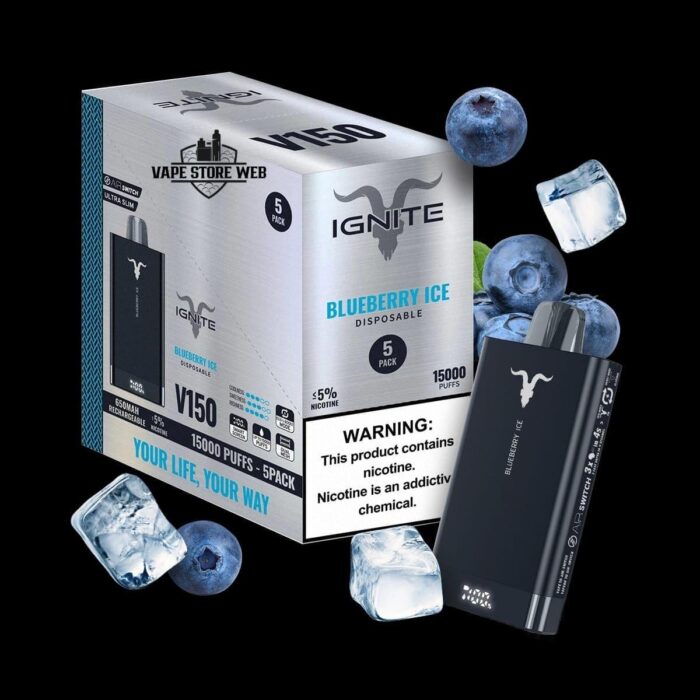 ignite v150 15000 puffs disposable vape in dubai blueberry ice