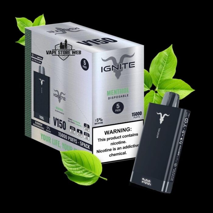 ignite v150 15000 puffs disposable vape in dubai menthol