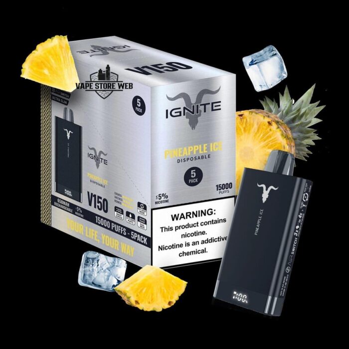 ignite v150 15000 puffs disposable vape in dubai pineapple ice