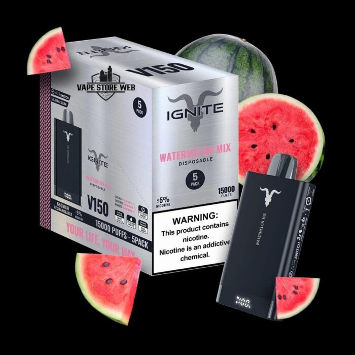 ignite v150 15000 puffs disposable vape in dubai watermelon mix