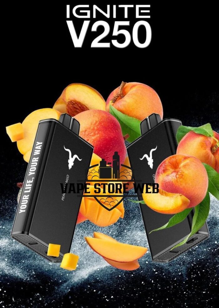 ignite v250 25k puffs disposable vape in dubai peach mango